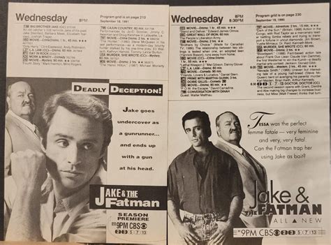 2 1991 Tv Guide Print Ads Jake And The Fatman William Conrad Joe Penny