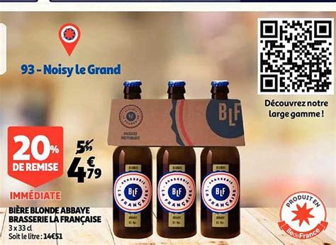 Promo Bière Blonde Abbaye Brasserie La Française chez Auchan iCatalogue fr