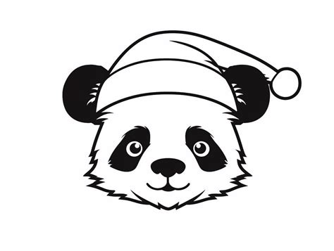 Jolly Christmas Panda Coloring Coloring Page