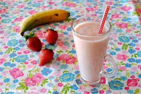 Batido De Fresa Y Pl Tano Receta F Cil Todos A Comer