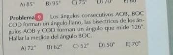 Los Angulos Consecutivos AOB BOC Y COD Forman Un Angulo Llano Las