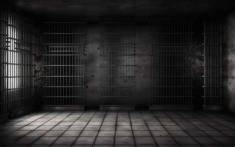 Premium Photo | A dark room with a jail cell and bars