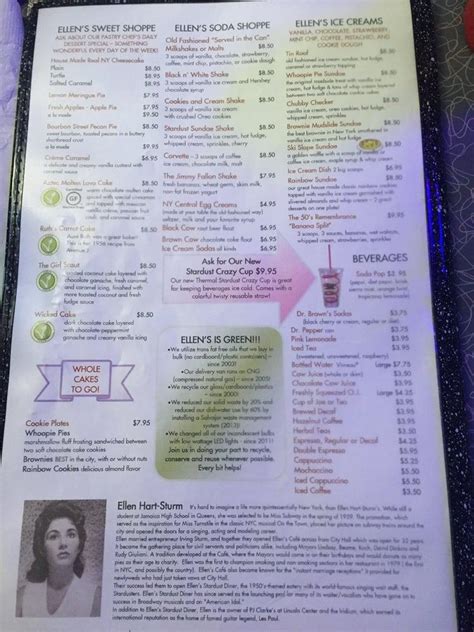 Menu At Ellens Stardust Diner Bbq West New York