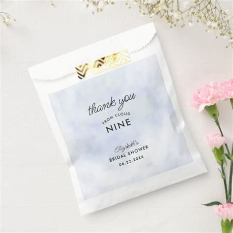 Cloud 9 Pastel Blue Sky Elegant Bridal Shower Favor Bag Zazzle