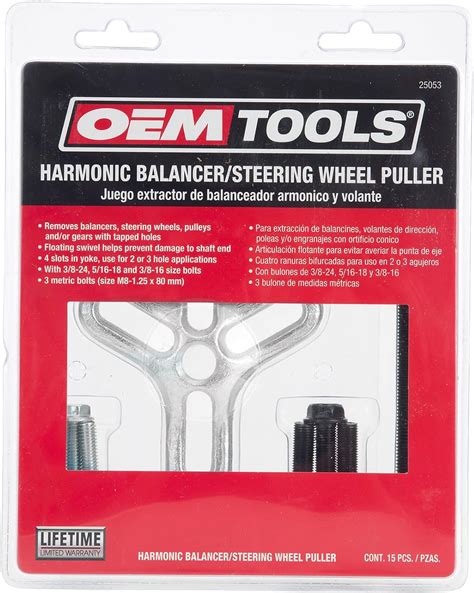 OEMTOOLS 25053 Juego de extractor de equilibrador armónico resistente