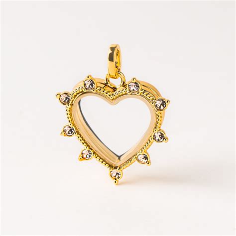 Gold Heart Locket with Crystals – Think Goodness