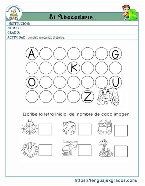 Ejercicios Para Ense Ar El Abecedario A Ni Os De Preescolar Lenguaje