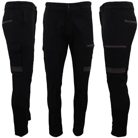 Mens Cotton Drill Cargo Work Pants Upf 50 13 Pockets Tradies Workwear Trousers