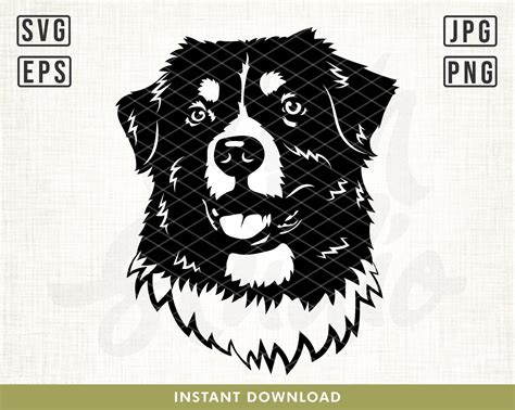 Australian Shepherd Svg Aussie Dog Svg Dog Head Svg Dog Etsy