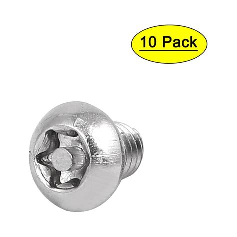 M6x8mm 304 Stainless Steel Button Head Torx Security Tamper Proof Screws 10pcs