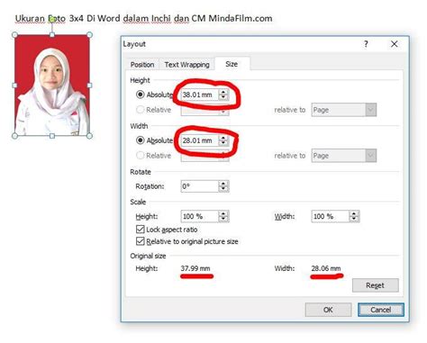 Ukuran Foto 3x4 Di Word Dalam Inchi Berbagai Ukuran Images