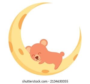 Cute Bear On Moon Stock Vector Royalty Free Shutterstock