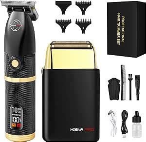 Hiena Pro Hair Trimmers And Foil Shaver For Men Kit Men Professional