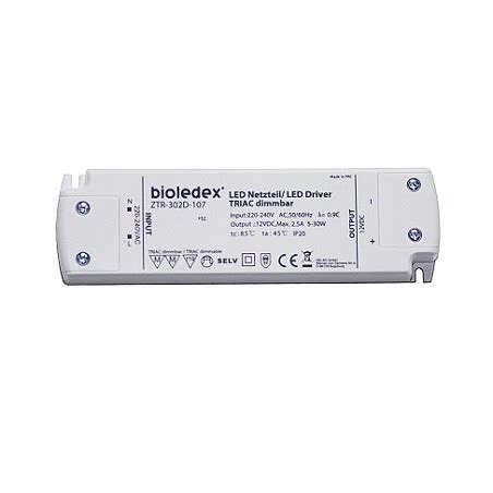 Bioledex LED DC Treiber Trafo BIO12D 30W 12V DC 2 5A 5 30W 3938