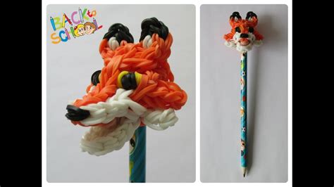 Diy Rainbow Loom Fox Pencil Topper Loombicious Youtube