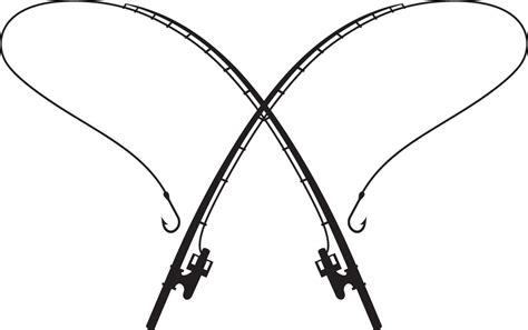 Fishing Rods Crossed 2335968 Vector Art At Vecteezy