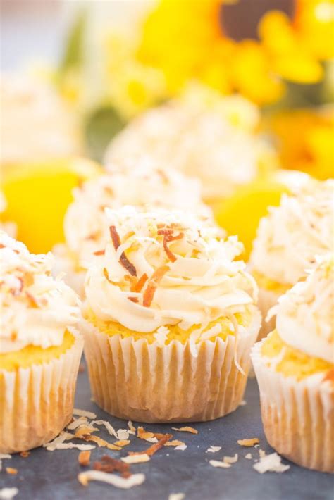 Lemon Coconut Cupcakes With Coconut Frosting The Gold Lining Girl