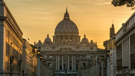 Rome Saint Peter S Basilica At Sunset Italy K Wallpaper Flickr