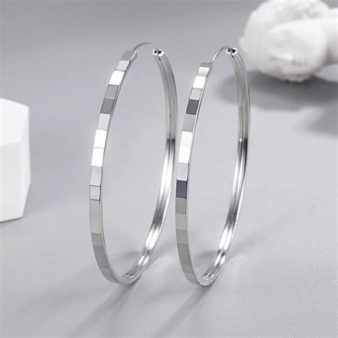 Boucles D Oreilles Carr Es Pour Femmes En Argent Sterling