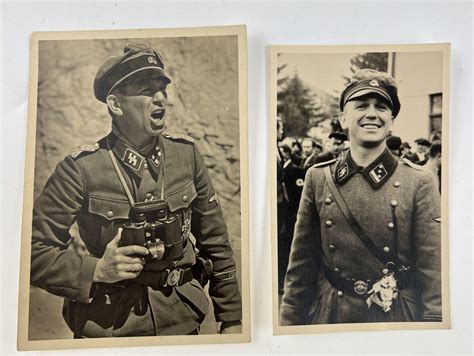 Bid Now Waffen SS Postcards Crusher Cap Alter Art Invalid Date MST