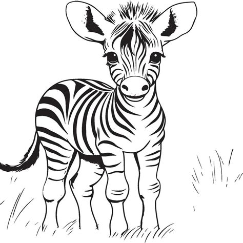 baby zebra coloring page for kids 29204268 Vector Art at Vecteezy