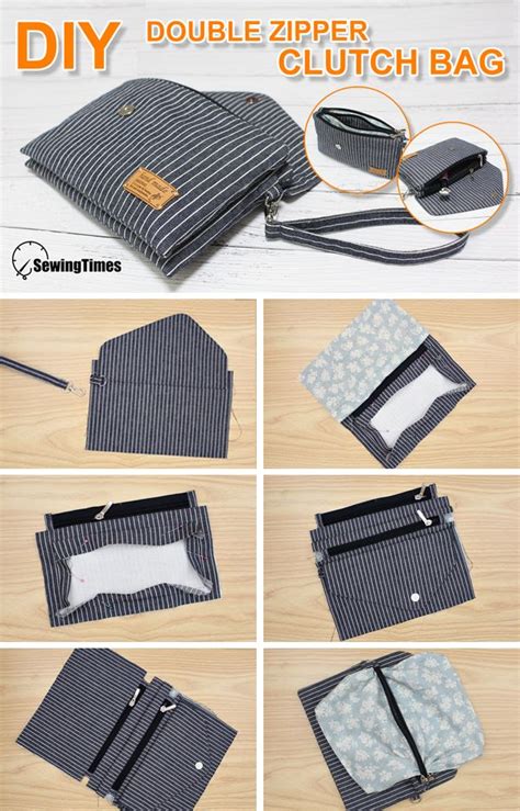 DIY Double Zipper Clutch Bag Tutorial