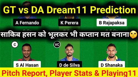 Gt Vs Da Dream Prediction Team Galle Titans Vs Dambulla Aura Dream