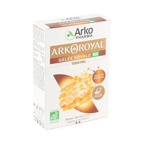 Arkoroyal gelée royale bio 1500 mg orange miel Fatigue immunité