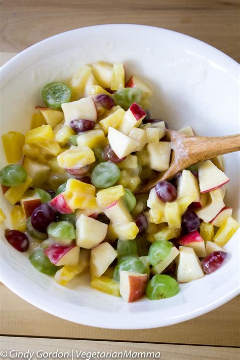 Creamy Grape Fruit Salad - Vegetarian Mamma