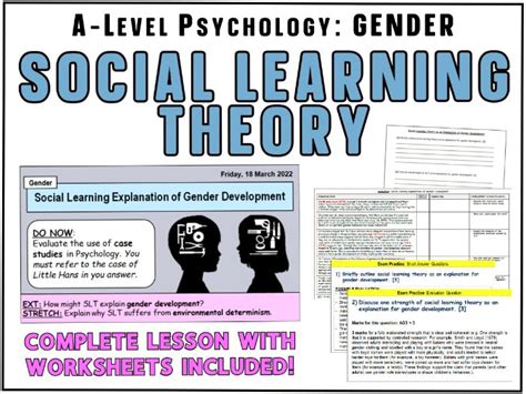 A Level Psychology Social Learning Theory As An Explanation Of Gender