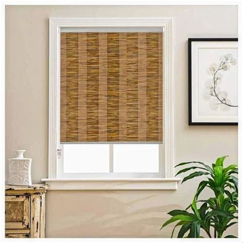 Plain Commercial And Residential Brown PVC Window Roller Blind In