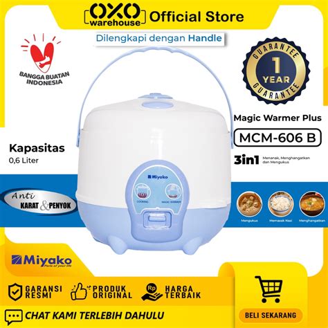 Jual Miyako Rice Cooker Mcm B Liter Peranak Nasi Garansi Resmi