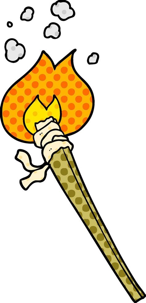 Cartoon Burning Torch 12449200 Vector Art At Vecteezy