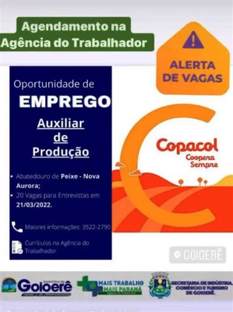 Goionews Copacol Oferece Vagas Para Goioer No Frigor Fico De