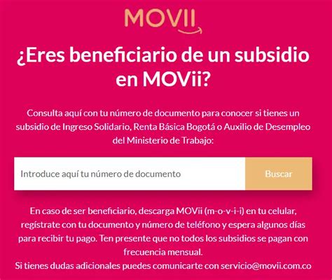 Movii Cómo consultar subsidios por cédula agosto 2023