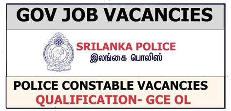 Police Constable Vacancies Gazette Application Ceylon Vacancy