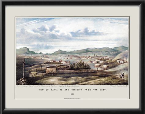 Santa Fe NM 1851 (Color) | Vintage City Maps - Restored City Views