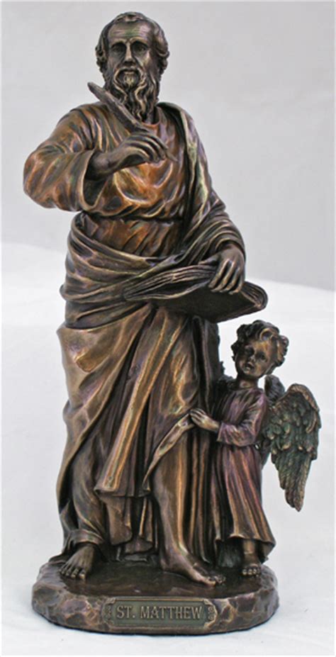 8" St. Matthew Statue, Bronzed Resin, # 64153