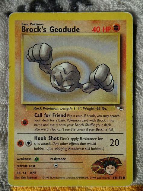 Brock S Geodude Hp Gym Heroes Carte Pokemon Bon Etat Ebay