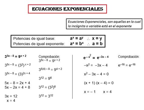 Ecuaciones Exponencial Y Logaritmica Logaritmo Exponenciacion Images