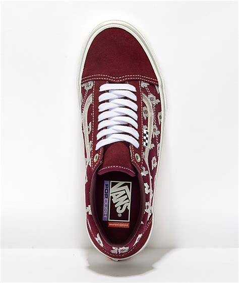 Vans x Primitive Skate Old Skool Maroon Skate Shoes