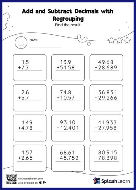 Subtract Decimals With Regrouping Worksheets For 5th Graders Online