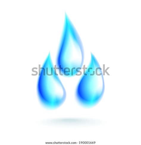 Blue Crystal Water Drop Over White Stock Vector Royalty Free