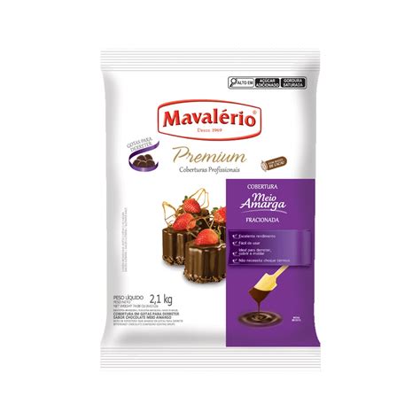 Cobertura Premium Em Gotas Chocolate Meio Amargo Kg Maval Rio