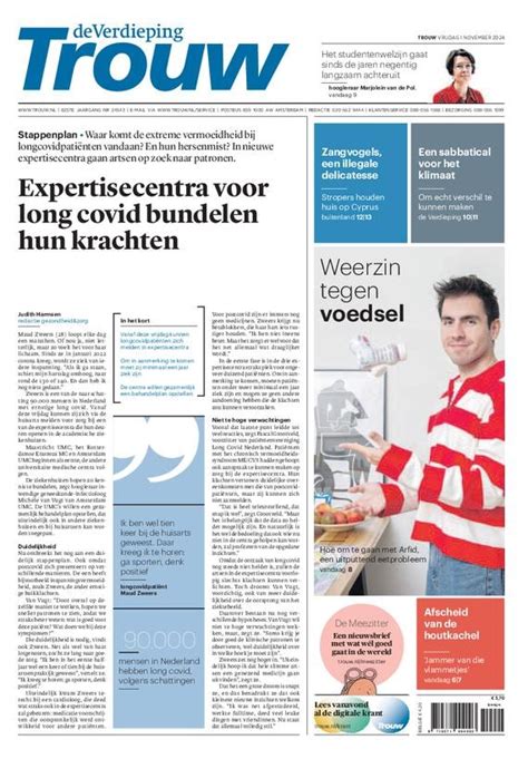 Trouw Zaterdag Digitaal Abonnement Nu Voor Per Week