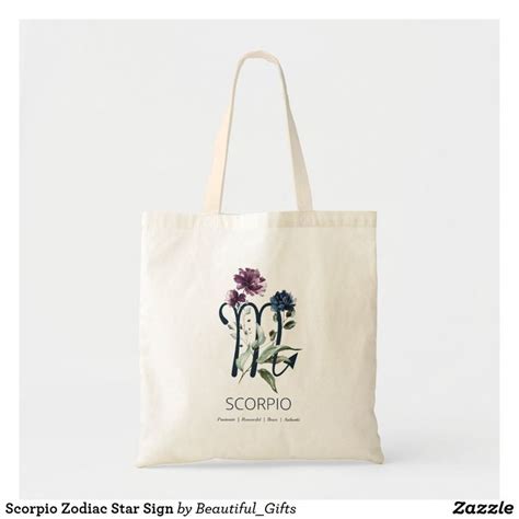 Scorpio Zodiac Star Sign Tote Bag Zazzle Tote Bag Canvas Design