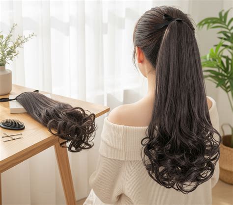 Peruca Com Rabo De Cavalo - Peruca de rabo de cavalo curto bob - Extensão de cabelo ondulado com ...