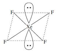 The bond angle in XeF4 molecule is