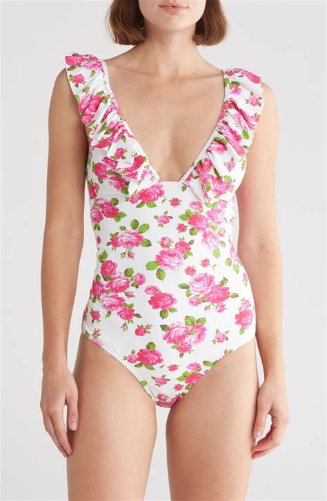 Betsey Johnson Ruffle One Piece Swimsuit Nordstromrack In 2024