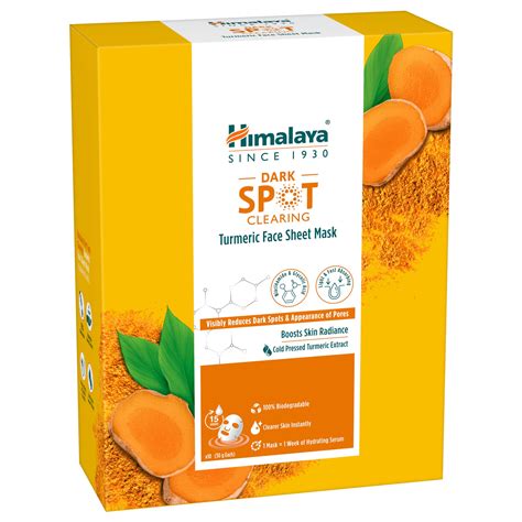 Buy Himalaya Dark Spot Clearing Turmeric Face Sheet Mask 10Ns ...